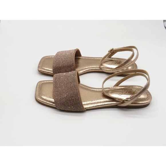Jewel By Badgley Mischka Womens Rose Gold Sandals With Rhinestone Strap 7.5 NEW - Picture 4 of 5